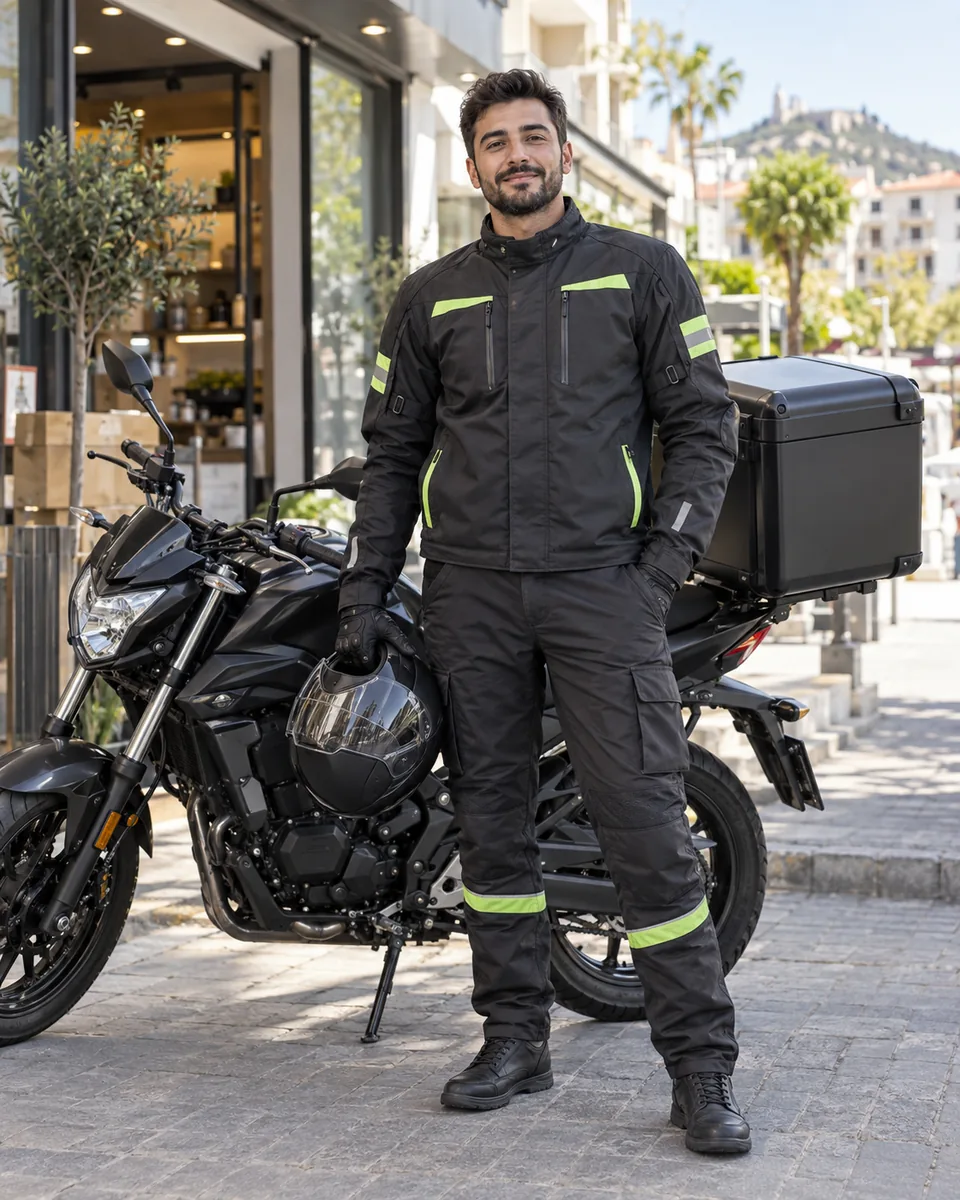 SepetMatik saha operasyonunu temsil eden profesyonel moto kurye